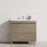 2-Door 600/750/900mm Narrow Freestanding Bathroom Vanity with Legs Multi-Colour Cabinet Only