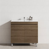 2-Door 600/750/900mm Narrow Freestanding Bathroom Vanity with Legs Multi-Colour Cabinet Only