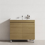 2-Door 600/750/900mm Narrow Freestanding Bathroom Vanity with Legs Multi-Colour Cabinet Only
