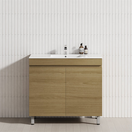 2-Door 600/750/900mm Narrow Freestanding Bathroom Vanity with Legs Multi-Colour Cabinet Only