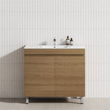 2-Door 600/750/900mm Narrow Freestanding Bathroom Vanity with Legs Multi-Colour Cabinet Only