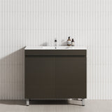 2-Door 600/750/900mm Narrow Freestanding Bathroom Vanity with Legs Multi-Colour Cabinet Only