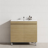 2-Door 600/750/900mm Narrow Freestanding Bathroom Vanity with Legs Multi-Colour Cabinet Only