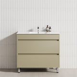 2-Drawer 600/750/900/1200Mm Freestanding Bathroom Vanity With Legs Multi-Colour Cabinet Only