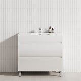 2-Drawer 600/750/900/1200Mm Freestanding Bathroom Vanity With Legs Multi-Colour Cabinet Only