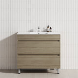 2-Drawer 600/750/900/1200Mm Freestanding Bathroom Vanity With Legs Multi-Colour Cabinet Only