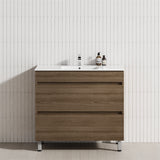2-Drawer 600/750/900/1200Mm Freestanding Bathroom Vanity With Legs Multi-Colour Cabinet Only