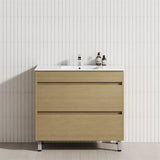 2-Drawer 600/750/900/1200Mm Freestanding Bathroom Vanity With Legs Multi-Colour Cabinet Only