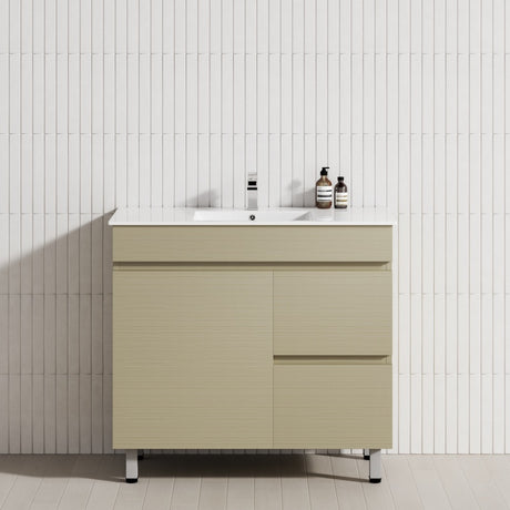 2-Drawer 1-Door 750/900/1200mm Bathroom Freestanding Leg Vanity Single Multi-Colour Cabinet Only
