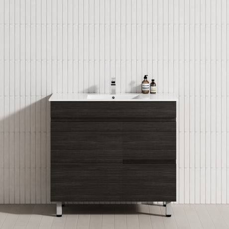 2-Drawer 1-Door 750/900/1200mm Bathroom Freestanding Leg Vanity Single Multi-Colour Cabinet Only