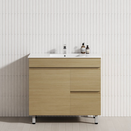 2-Drawer 1-Door 750/900/1200mm Bathroom Freestanding Leg Vanity Single Multi-Colour Cabinet Only