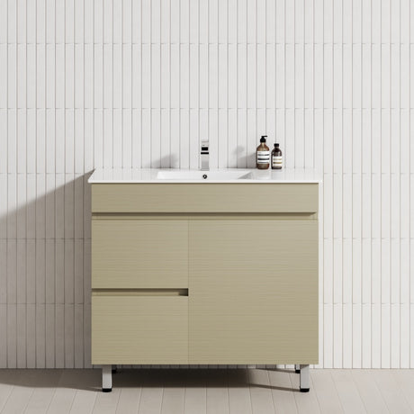2-Drawer 1-Door 750/900/1200mm Bathroom Freestanding Leg Vanity Single Multi-Colour Cabinet Only