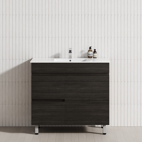 2-Drawer 1-Door 750/900/1200mm Bathroom Freestanding Leg Vanity Single Multi-Colour Cabinet Only