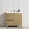 2-Drawer 600/750/900/1200Mm Freestanding Bathroom Vanity With Legs Multi-Colour Cabinet Only