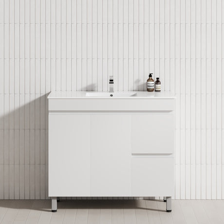 2-Drawer 2-Door 900/1200mm Bathroom Freestanding Leg Vanity Single Multi-Colour Cabinet Only