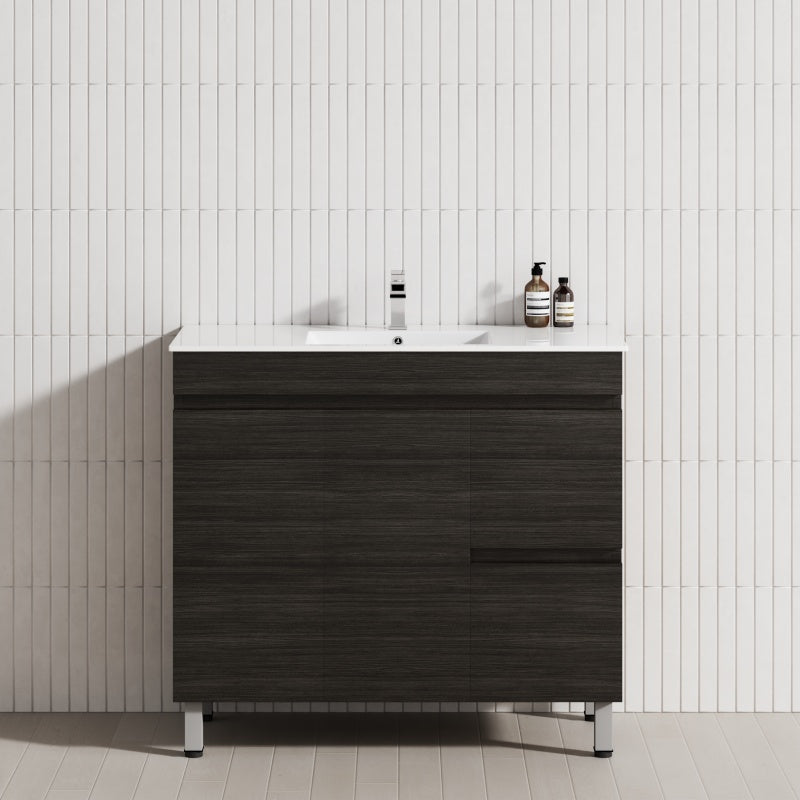 900/1200Mm 2-Drawer 2-Door Bathroom Freestanding Leg Vanity Single Multi-Colour Cabinet Only