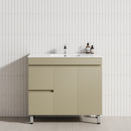 900/1200Mm 2-Drawer 2-Door Bathroom Freestanding Leg Vanity Single Multi-Colour Cabinet Only