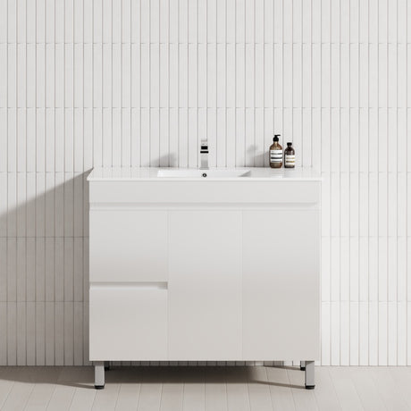2-Drawer 2-Door 900/1200mm Bathroom Freestanding Leg Vanity Single Multi-Colour Cabinet Only
