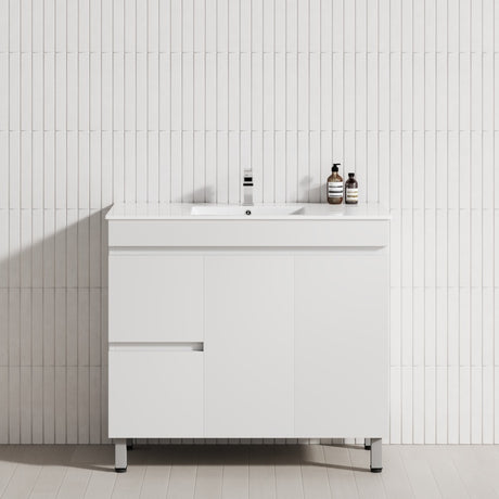 2-Drawer 2-Door 900/1200mm Bathroom Freestanding Leg Vanity Single Multi-Colour Cabinet Only