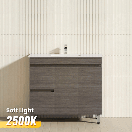 900mm Narrow 2-Drawer 2-Door Freestanding Bathroom Vanity With Legs Multi-Colour