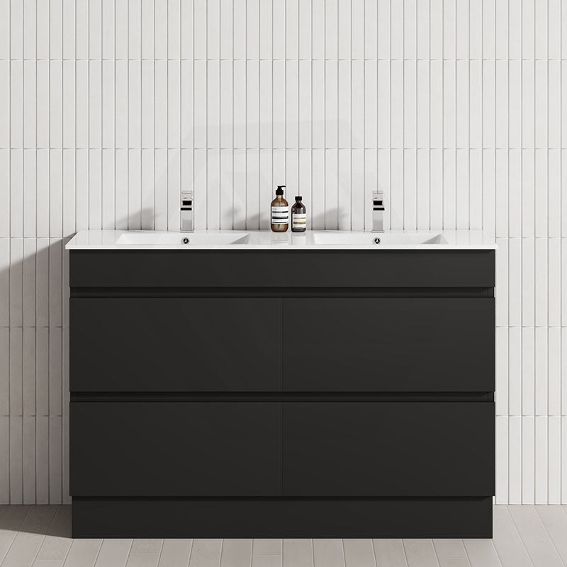 4-Drawer 1200/1500/1800mm Freestanding Bathroom Vanity Kickboard Single/Double Multi-Colour Cabinet Only