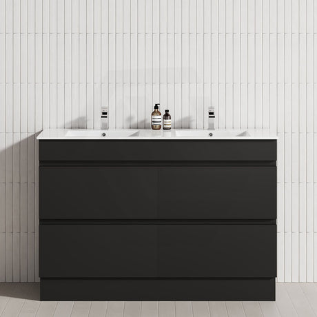 4-Drawer 1200/1500/1800mm Freestanding Bathroom Vanity Kickboard Single/Double Multi-Colour Cabinet Only
