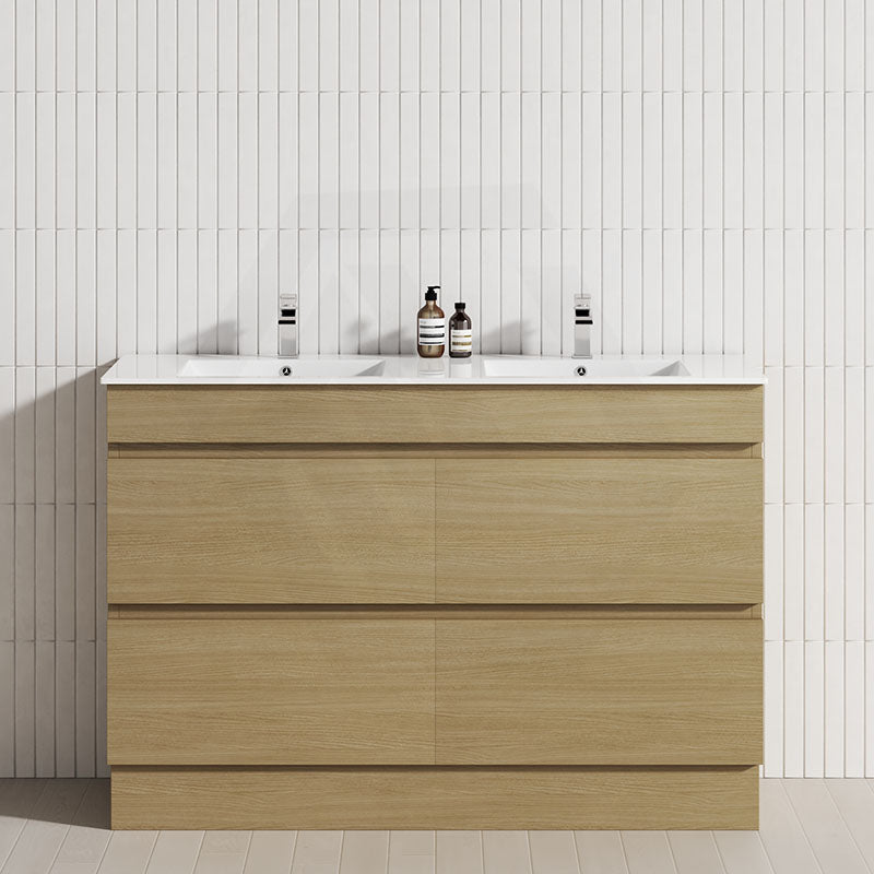 4-Drawer 1200/1500/1800mm Freestanding Bathroom Vanity Kickboard Single/Double Multi-Colour Cabinet Only