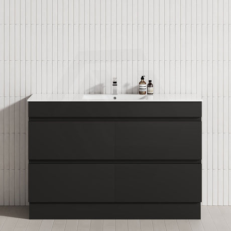 4-Drawer 1200/1500/1800mm Freestanding Bathroom Vanity Kickboard Single/Double Multi-Colour Cabinet Only