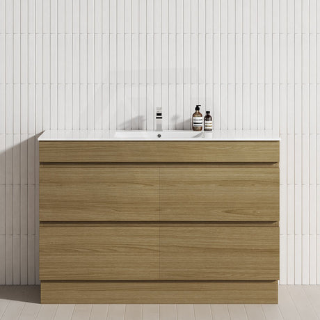 4-Drawer 1200/1500/1800mm Freestanding Bathroom Vanity Kickboard Single/Double Multi-Colour Cabinet Only