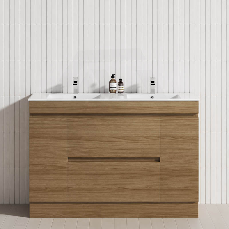 2-Door 2-Mid-Drawer 1200/1500/1800mm Freestanding Bathroom Vanity Kickboard Single/Double Multi-Colour Cabinet Only
