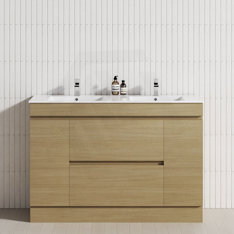 2-Door 2-Mid-Drawer 1200/1500/1800mm Freestanding Bathroom Vanity Kickboard Single/Double Multi-Colour Cabinet Only