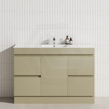 1-Door 4-Drawer 1200mm Freestanding Bathroom Vanity Kickboard Single Multi-Colour Cabinet Only
