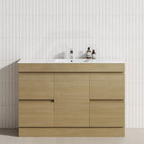 1-Door 4-Drawer 1200mm Freestanding Bathroom Vanity Kickboard Single Multi-Colour Cabinet Only