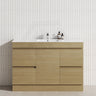 1-Door 4-Drawer 1200mm Freestanding Bathroom Vanity Kickboard Single Multi-Colour Cabinet Only