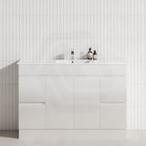 4-Drawer 2-Door 1200/1500/1800mm Freestanding Bathroom Vanity Kickboard Single/Double Multi-Colour Cabinet Only