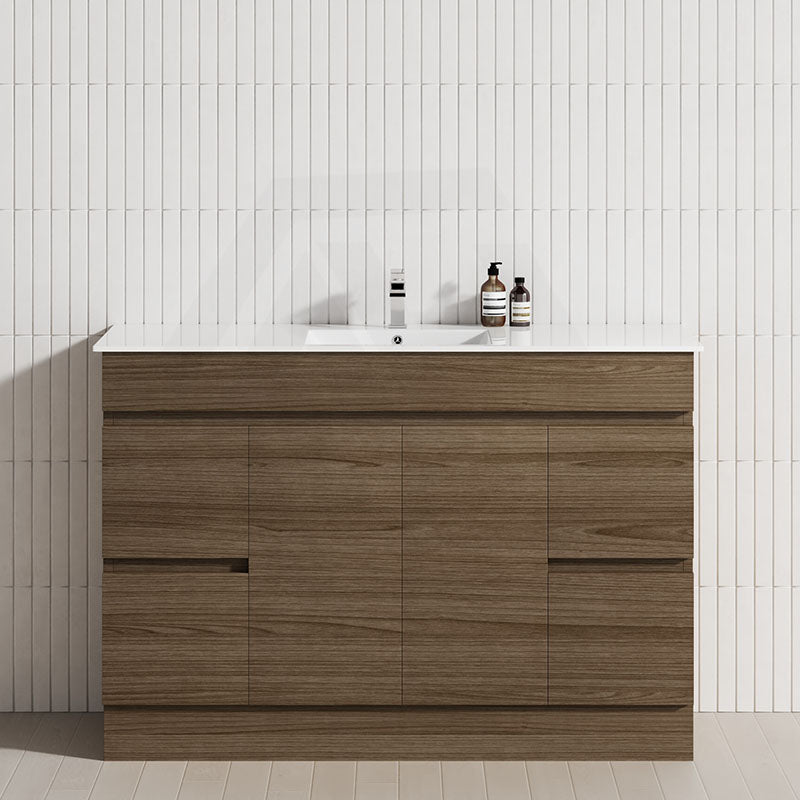 4-Drawer 2-Door 1200/1500/1800mm Freestanding Bathroom Vanity Kickboard Single/Double Multi-Colour Cabinet Only