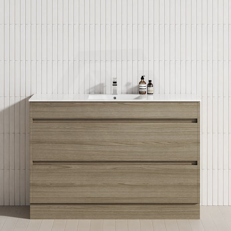 2-Drawer 600/750/900/1200mm Freestanding Bathroom Vanity Kickboard Single Multi-Colour Cabinet Only