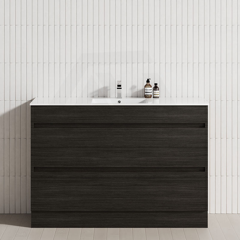 2-Drawer 600/750/900/1200mm Freestanding Bathroom Vanity Kickboard Single Multi-Colour Cabinet Only