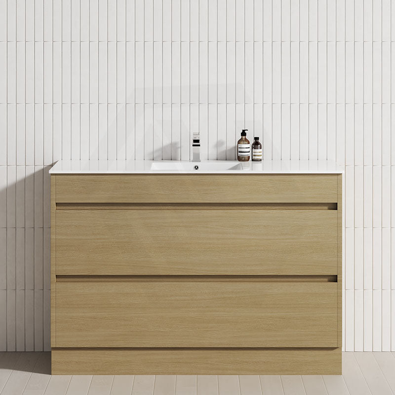 2-Drawer 600/750/900/1200mm Freestanding Bathroom Vanity Kickboard Single Multi-Colour Cabinet Only