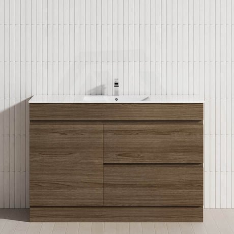 2-Drawer 1-Door 750/900/1200mm Freestanding Bathroom Vanity Kickboard Single Multi-Colour Cabinet Only