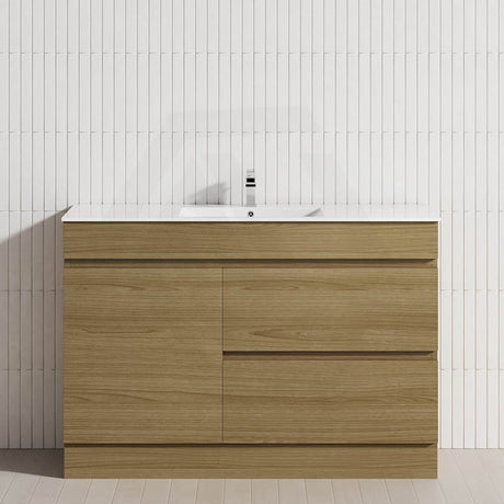 2-Drawer 1-Door 750/900/1200mm Freestanding Bathroom Vanity Kickboard Single Multi-Colour Cabinet Only