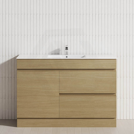 2-Drawer 1-Door 750/900/1200mm Freestanding Bathroom Vanity Kickboard Single Multi-Colour Cabinet Only