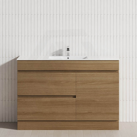 2-Drawer 1-Door 750/900/1200mm Freestanding Bathroom Vanity Kickboard Single Multi-Colour Cabinet Only