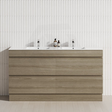 4-Drawer 1200/1500/1800mm Freestanding Bathroom Vanity Kickboard Single/Double Multi-Colour Cabinet Only