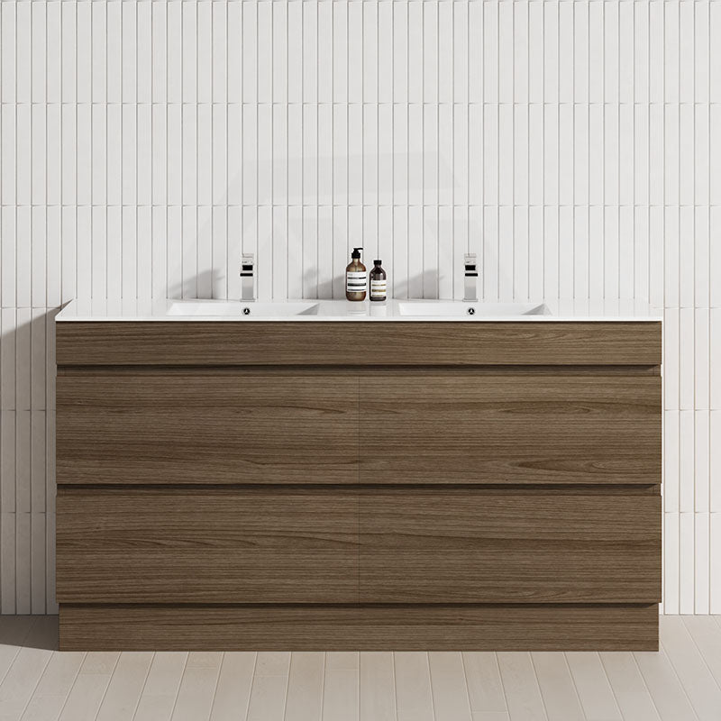 4-Drawer 1200/1500/1800mm Freestanding Bathroom Vanity Kickboard Single/Double Multi-Colour Cabinet Only