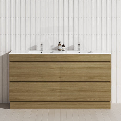4-Drawer 1200/1500/1800mm Freestanding Bathroom Vanity Kickboard Single/Double Multi-Colour Cabinet Only