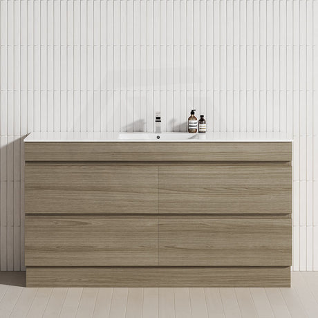 4-Drawer 1200/1500/1800mm Freestanding Bathroom Vanity Kickboard Single/Double Multi-Colour Cabinet Only