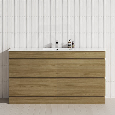 4-Drawer 1200/1500/1800mm Freestanding Bathroom Vanity Kickboard Single/Double Multi-Colour Cabinet Only