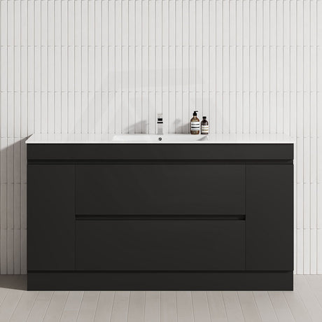 2-Door 2-Mid-Drawer 1200/1500/1800mm Freestanding Bathroom Vanity Kickboard Single/Double Multi-Colour Cabinet Only