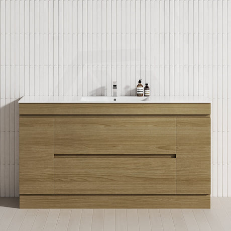 2-Door 2-Mid-Drawer 1200/1500/1800mm Freestanding Bathroom Vanity Kickboard Single/Double Multi-Colour Cabinet Only